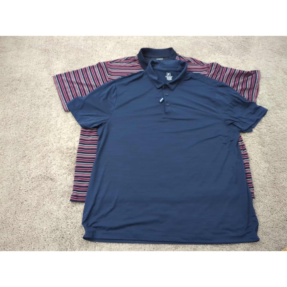 Lot of 2 George Polo Shirt Mens‎ 3XL Short Sleeve Poly Golf Preppy Casual